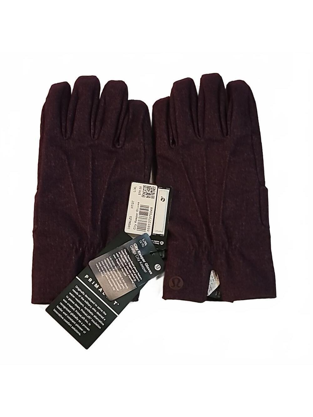 Lululemon City Keeper Gloves NWT L/XL Purple Black (HTGT) *Fleece Lined